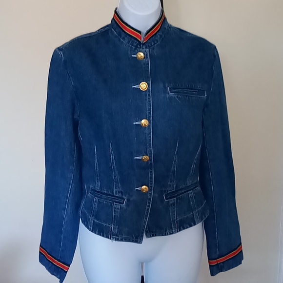 The Limited Jackets & Coats The Limited Vintage Military Button Denim Jacket International